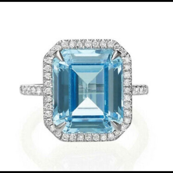 FREE SHIPPING *NEW 925 Silver Ring Aquamarine - Picture 7 of 9